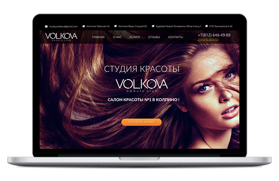 Продвижение сайта сети студий красоты "VOLKOVA beauty club"
